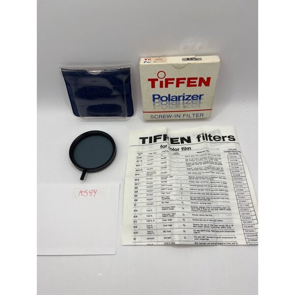 Tiffen 55mm Polarizer Screw-In Filter With Case & Box A584 - Picture 2 of 3